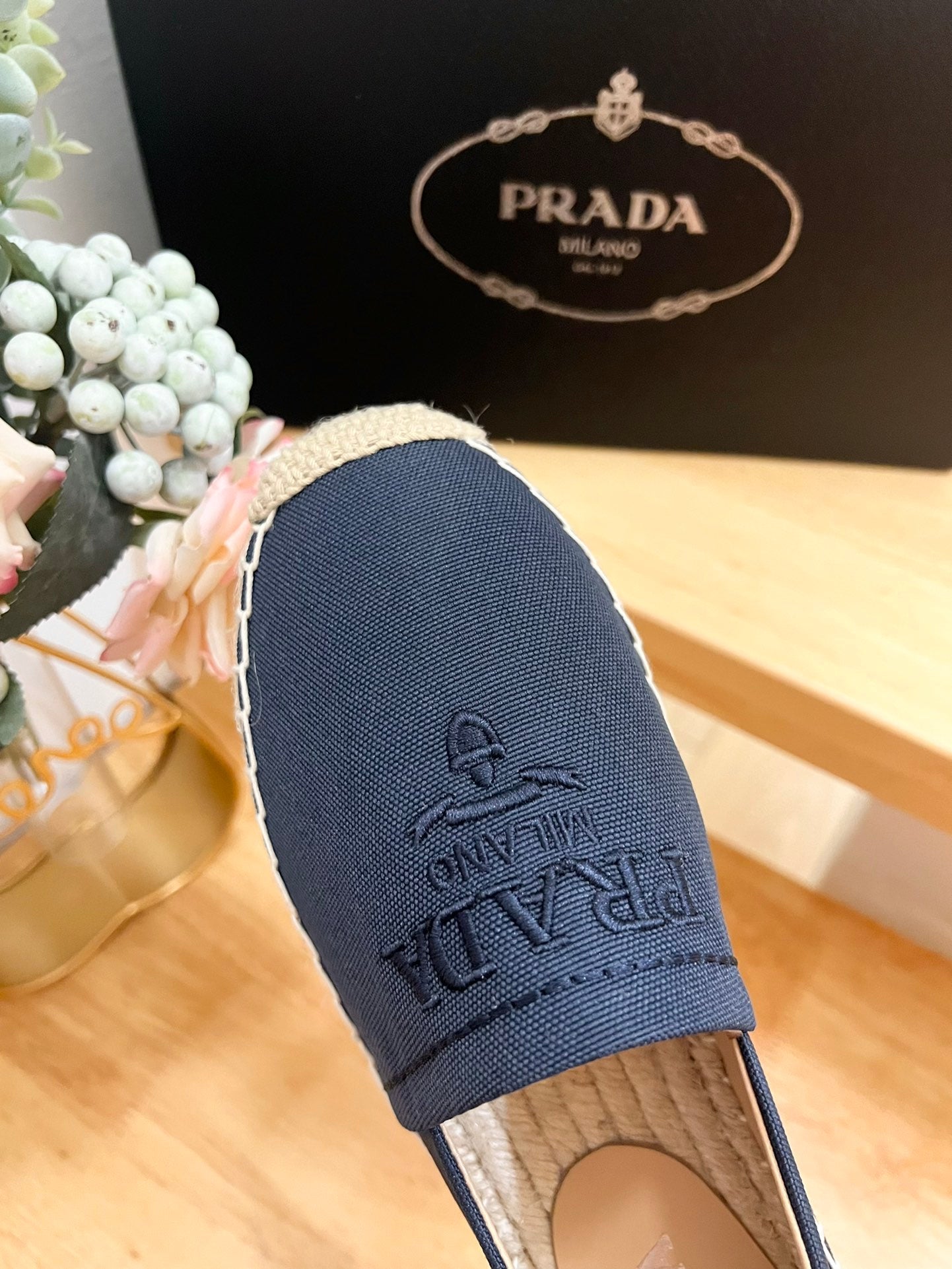 Luxury Pradaespadrilles denim canvas