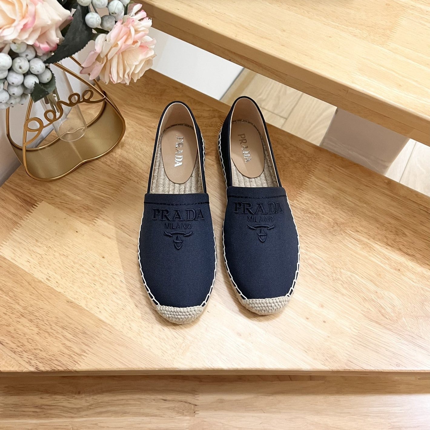 Luxury Pradaespadrilles denim canvas