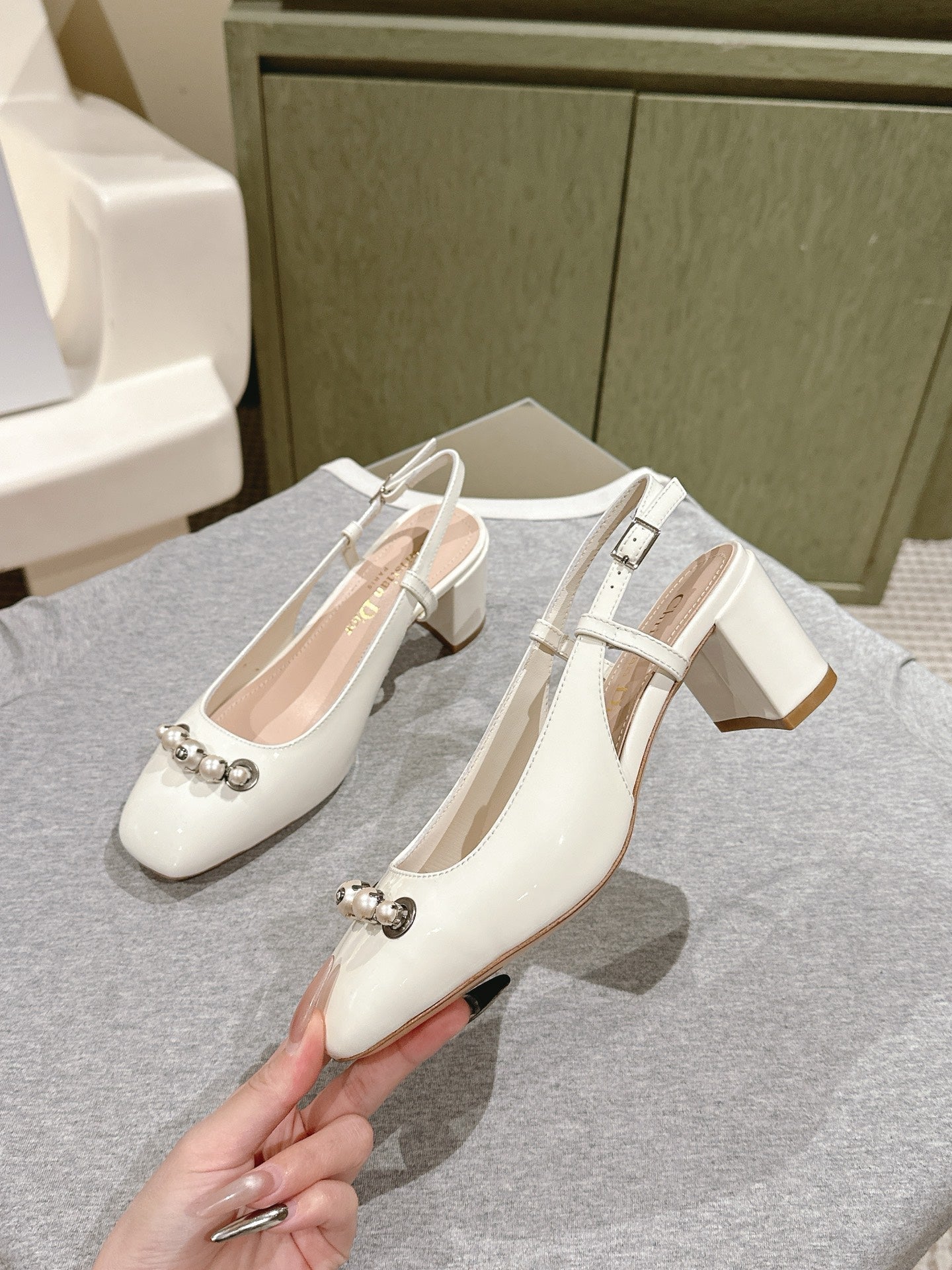 Luxury Dior25 Slingback Heels Patent Leather 241871