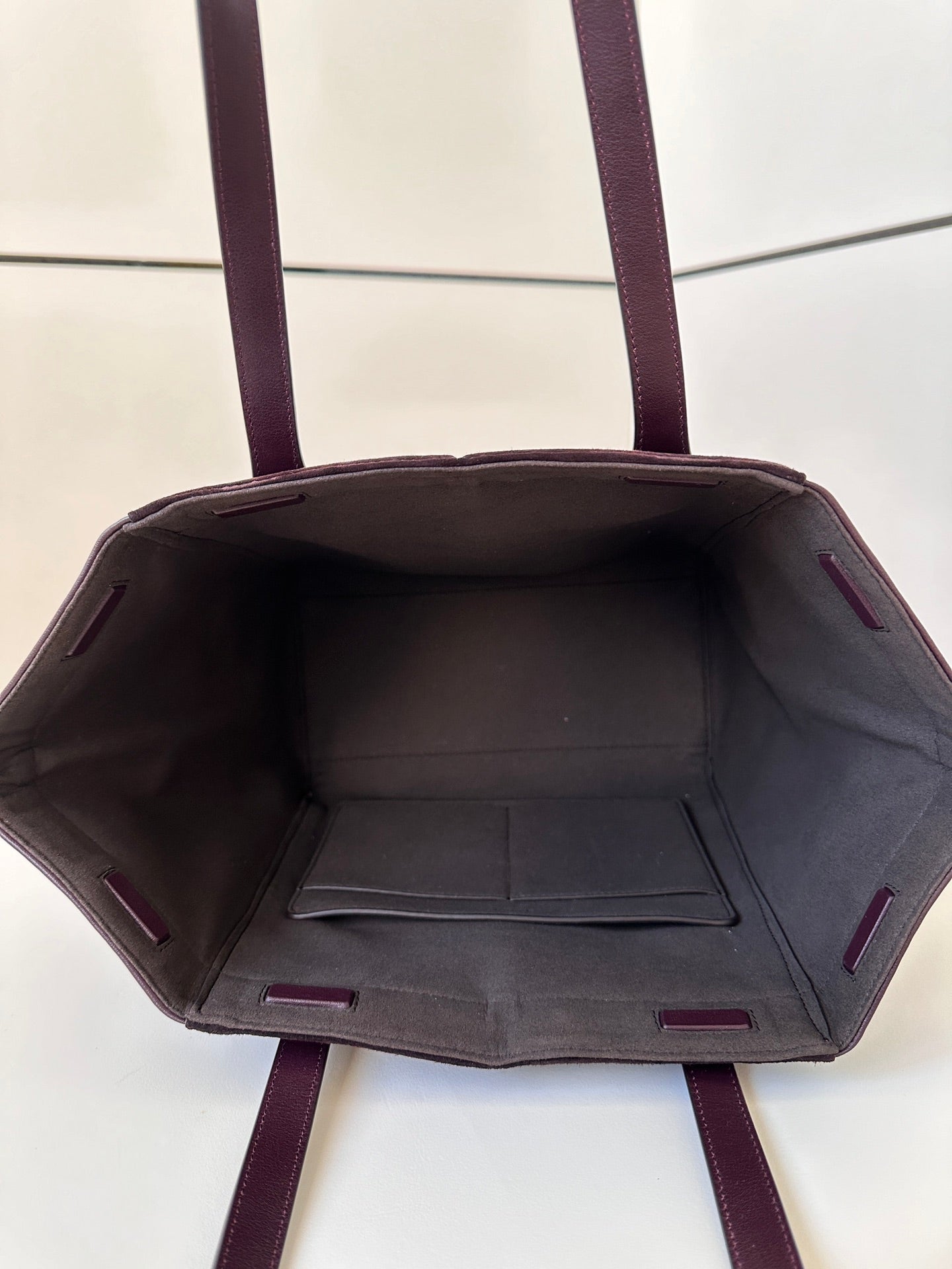 Luxury FendiORIGAMI MEDIUM 27 IN WINE RED LAMBSKIN AND SUEDE