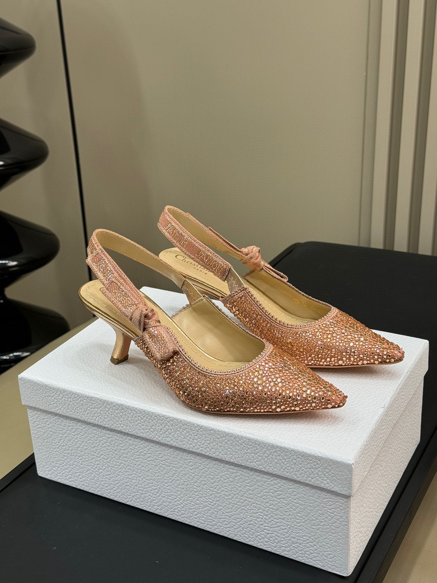 Luxury DiorJ'A Luxury DiorSlingback Pink-tone Cotton Microbeads