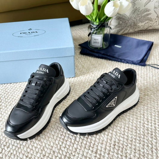 Luxury PradaBLACK THICK SOLE SNEAKER BLACK CALFSKIN