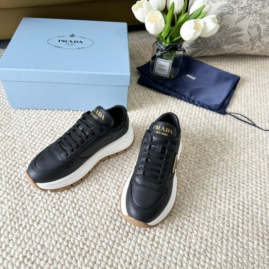 Luxury PradaTHICK SOLE SNEAKER BLACK CALFSKIN