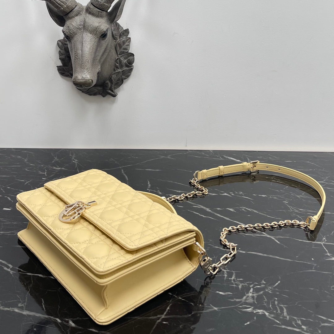Luxury DiorMY 24 TOP HANDLE BAG YELLOW LAMBSKIN