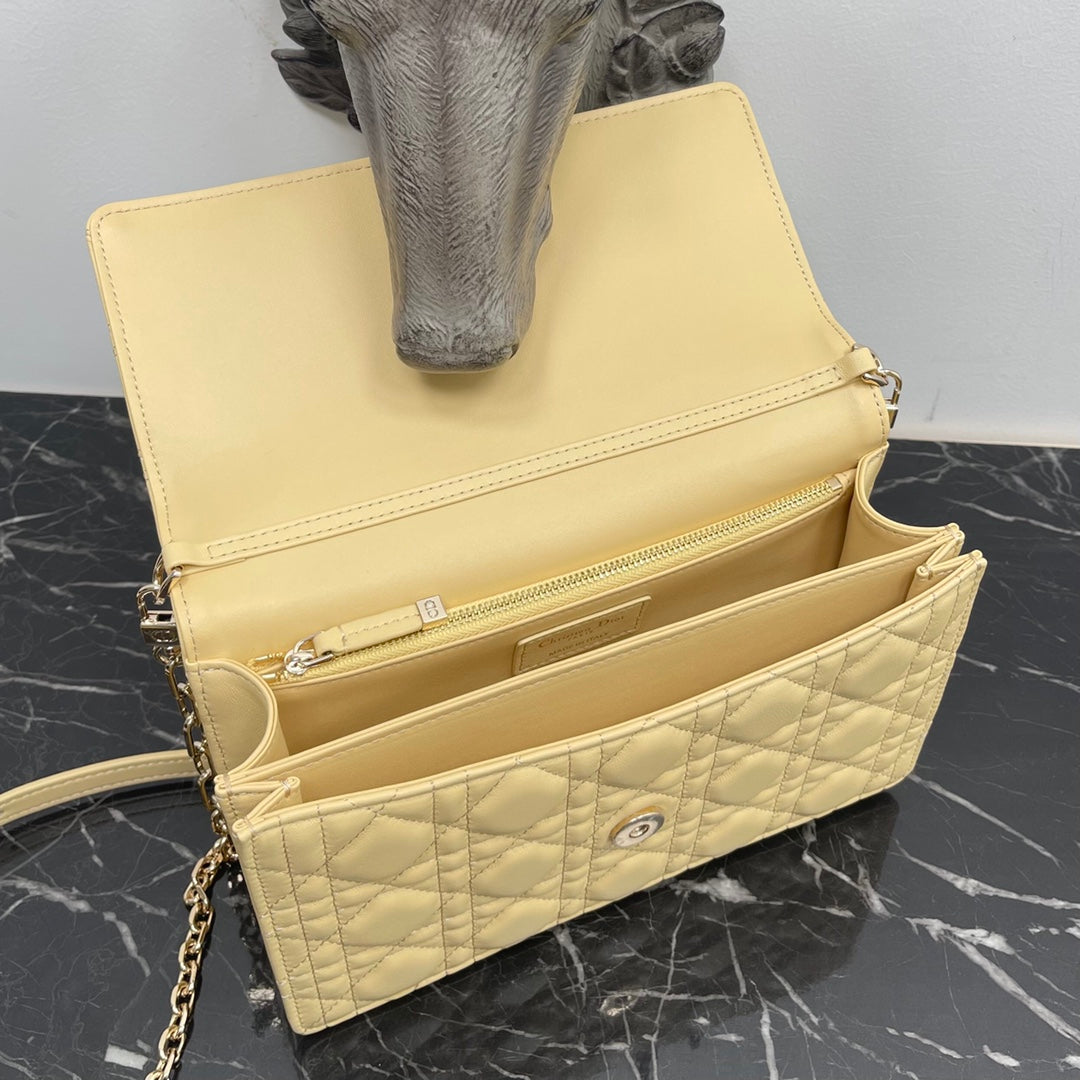 Luxury DiorMY 24 TOP HANDLE BAG YELLOW LAMBSKIN