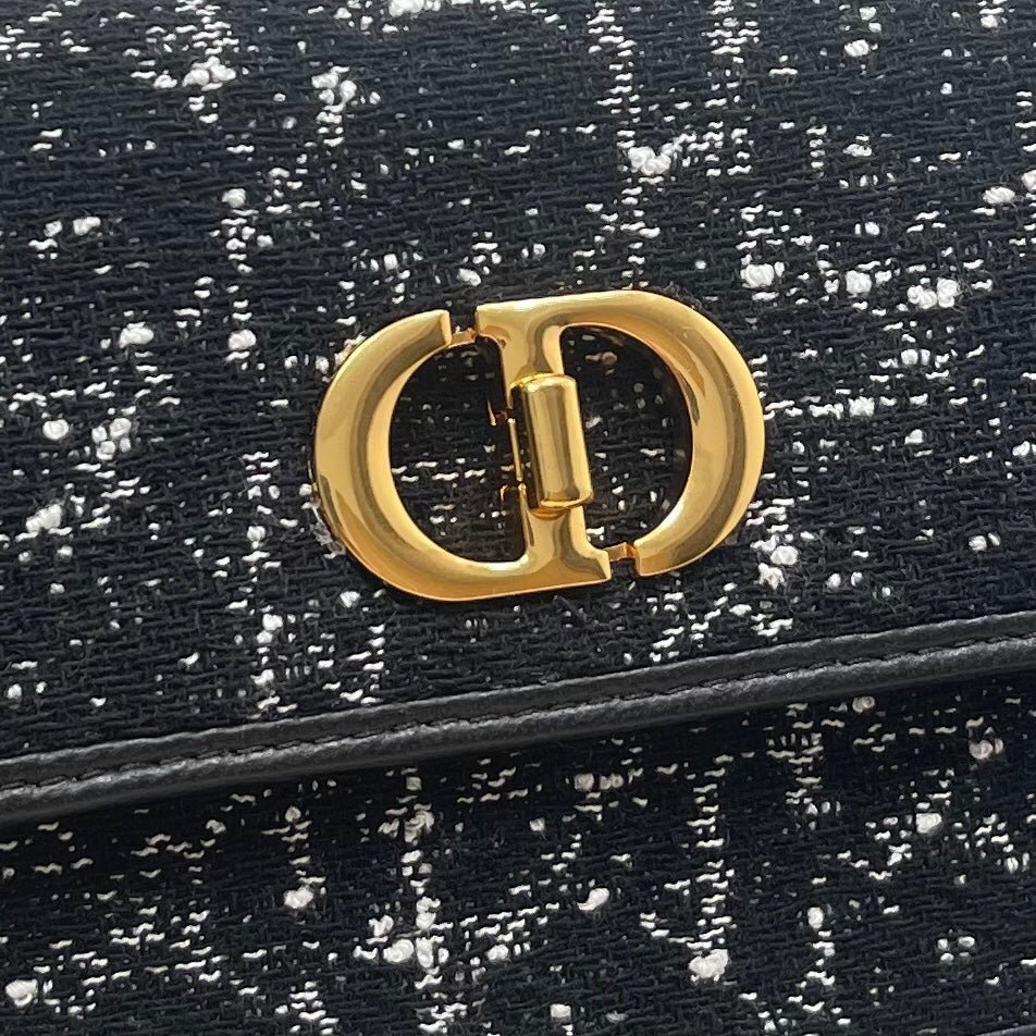 Luxury Diormiss caro mini 18 black cannage tweed