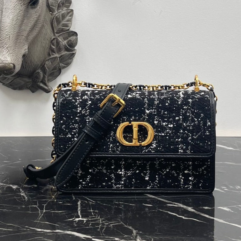 Luxury Diormiss caro mini 18 black cannage tweed