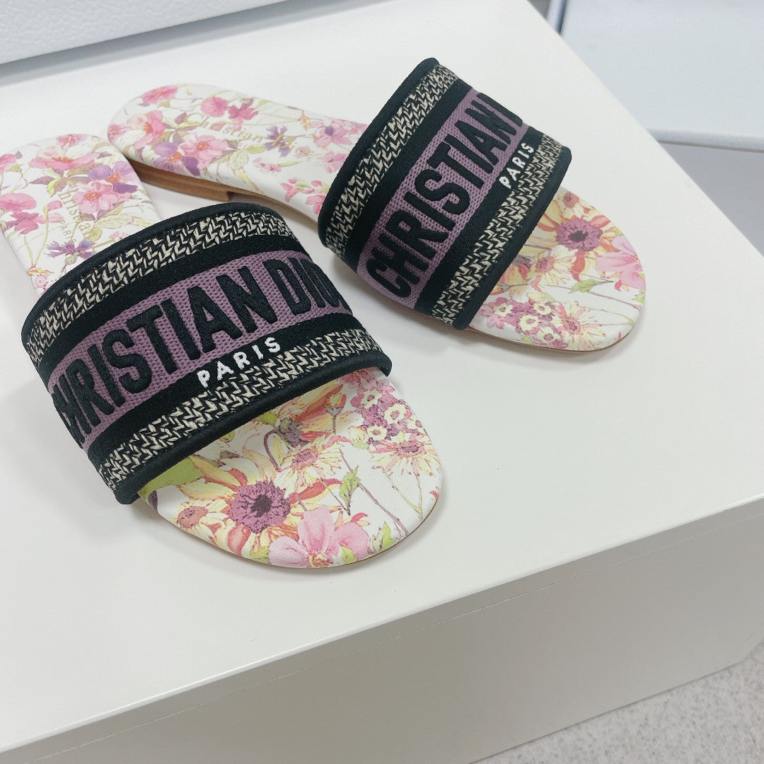 Luxury DiorMule Dway Slide 10mm Multi Motifs Style 2