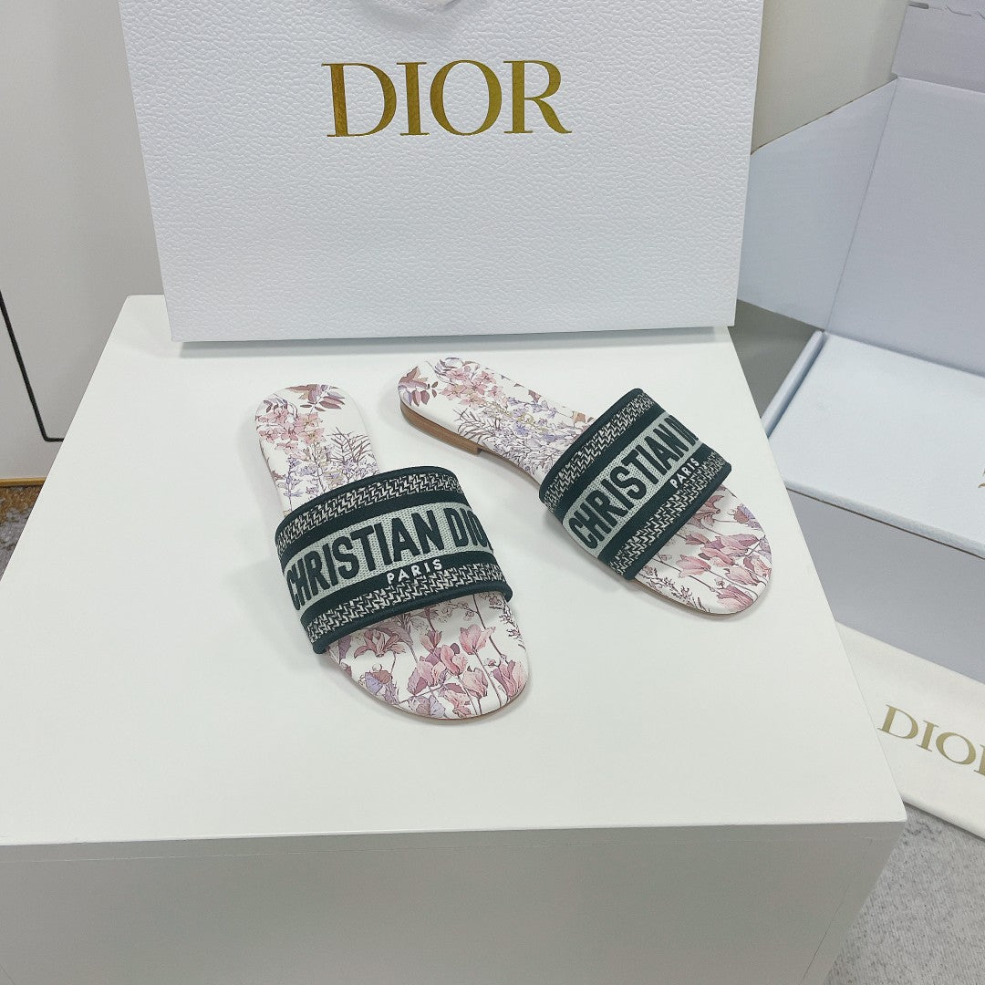 Luxury DiorMule Dway Slide 10mm Multi Motifs Style 1