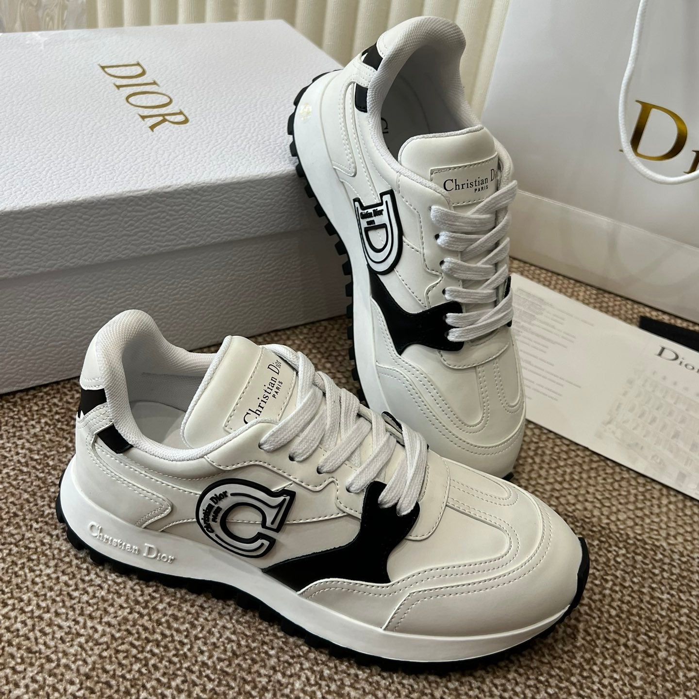 Luxury DiorC'est  Luxury DiorSneaker White Black Lamskin