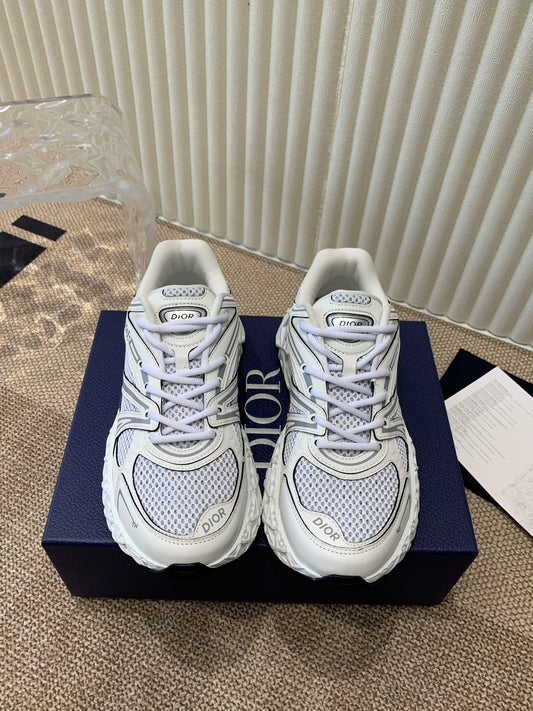 Luxury DiorSneaker B35 In White Mix Ivory White Calfskin And Fabric 113127