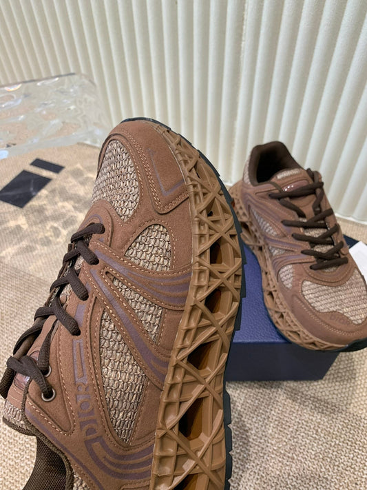 Luxury DiorSneaker B35 In Brown Suede And Fabric 113129