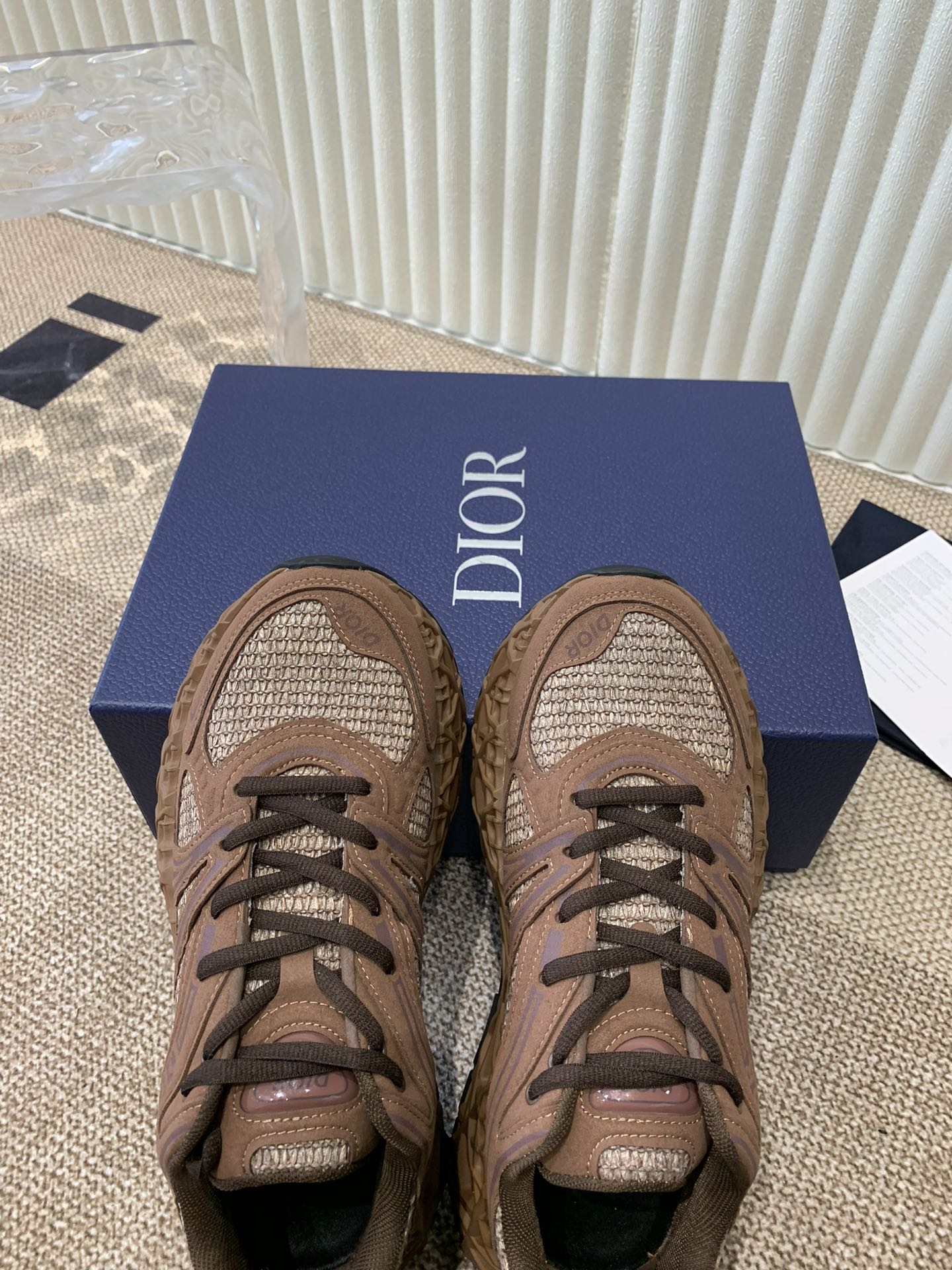 Luxury DiorSneaker B35 In Brown Suede And Fabric 113129
