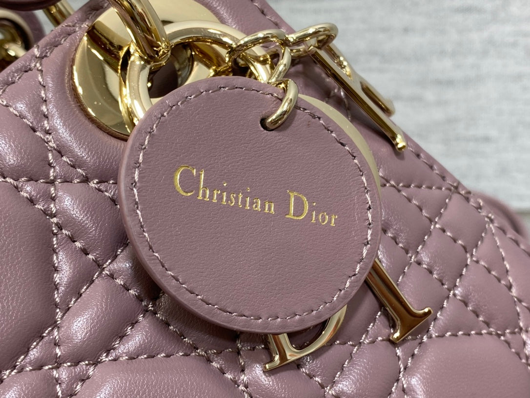 Luxury Diormini lady 17 blue lilac lambskin