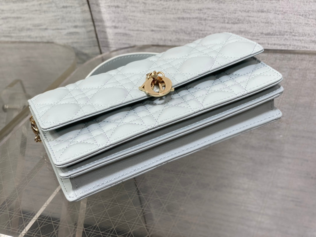 Luxury Diormy mini 21 light cloud blue lambskin