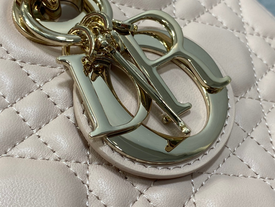 Luxury DiorMEDIUM LADY D-JOY 26 POWDER PINK LAMBSKIN