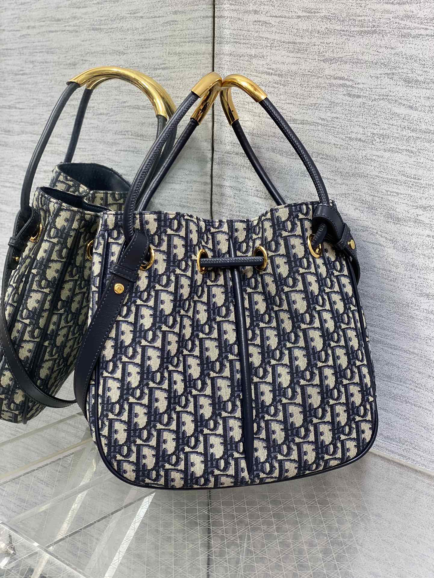 Luxury Diormeidum nolita 27cm blue oblique jacquard