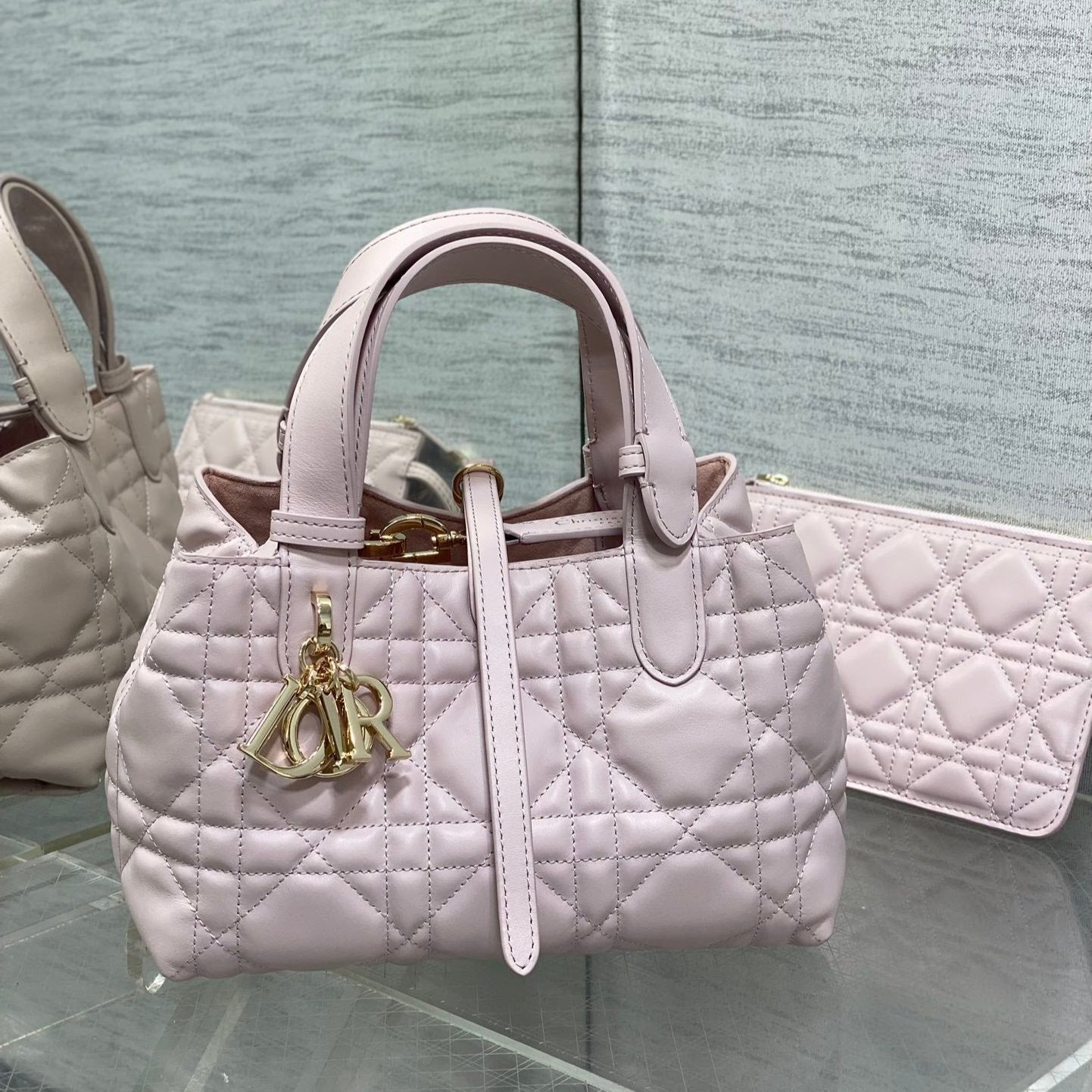 Luxury DiorToujour 23 Bag Pink Lambskin