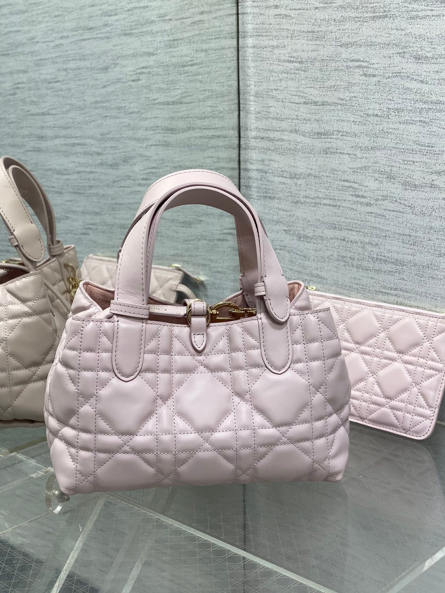 Luxury DiorToujour 23 Bag Pink Lambskin