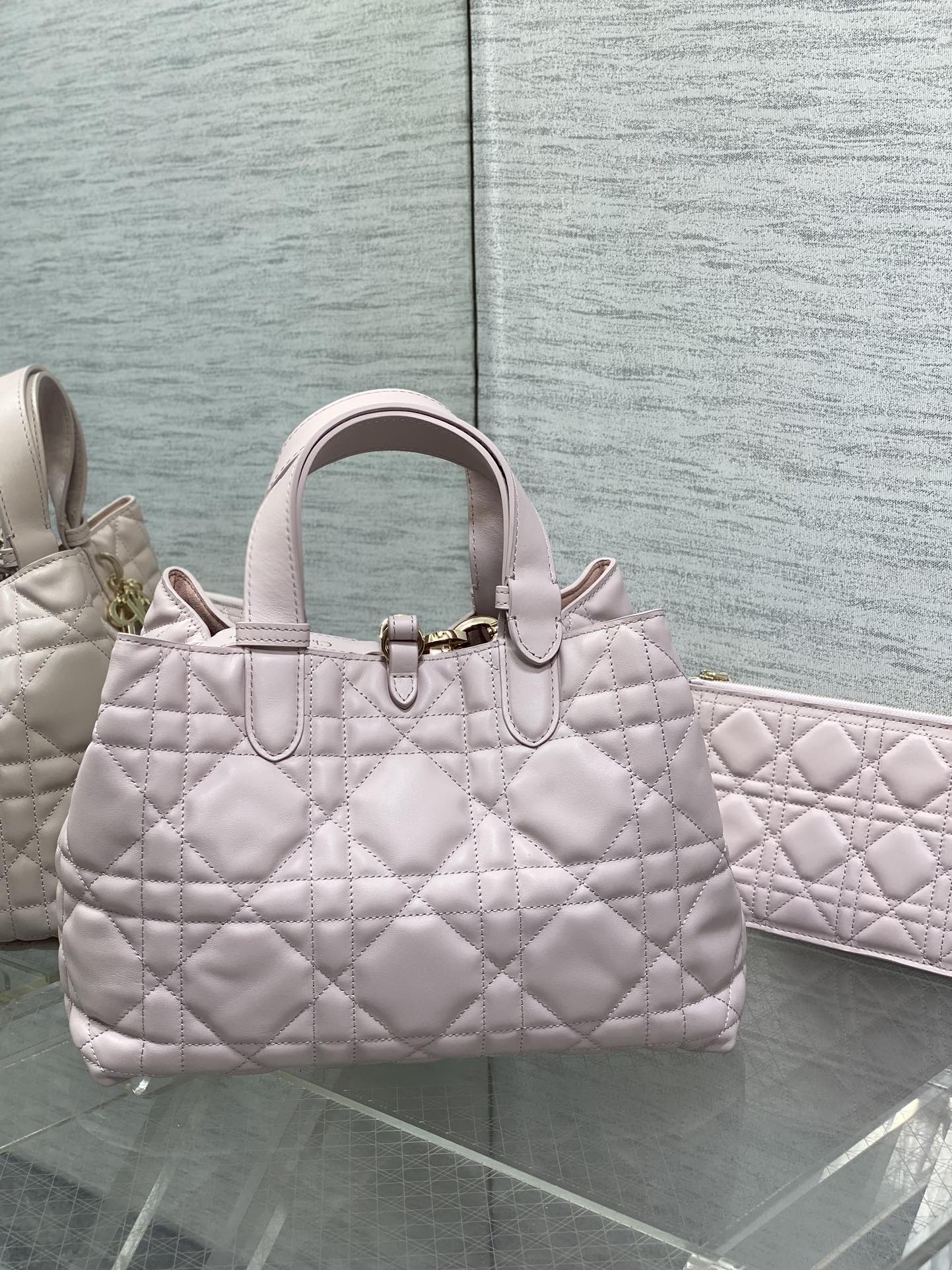 Luxury DiorToujour 28 Bag Pink Lambskin
