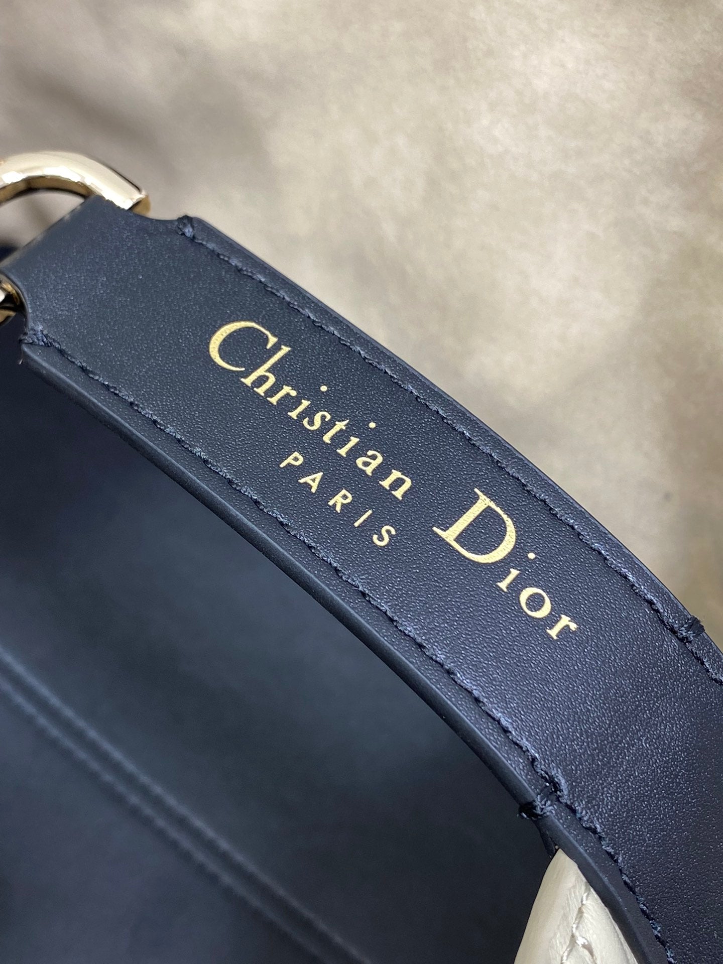 Luxury DiorToujour 23 Bag Beige Black Lambskin