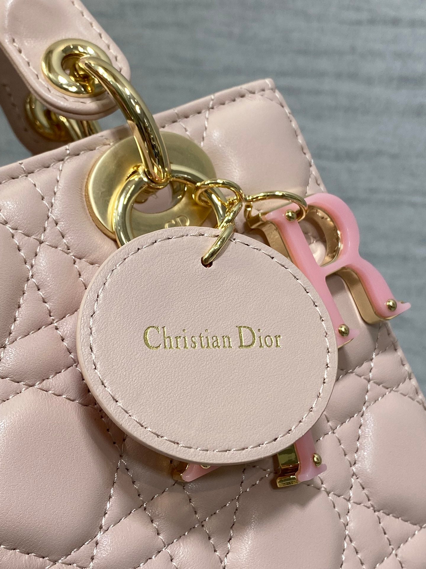 Luxury DiorLady Bag 20cm Pink Lambskin Pink Charm