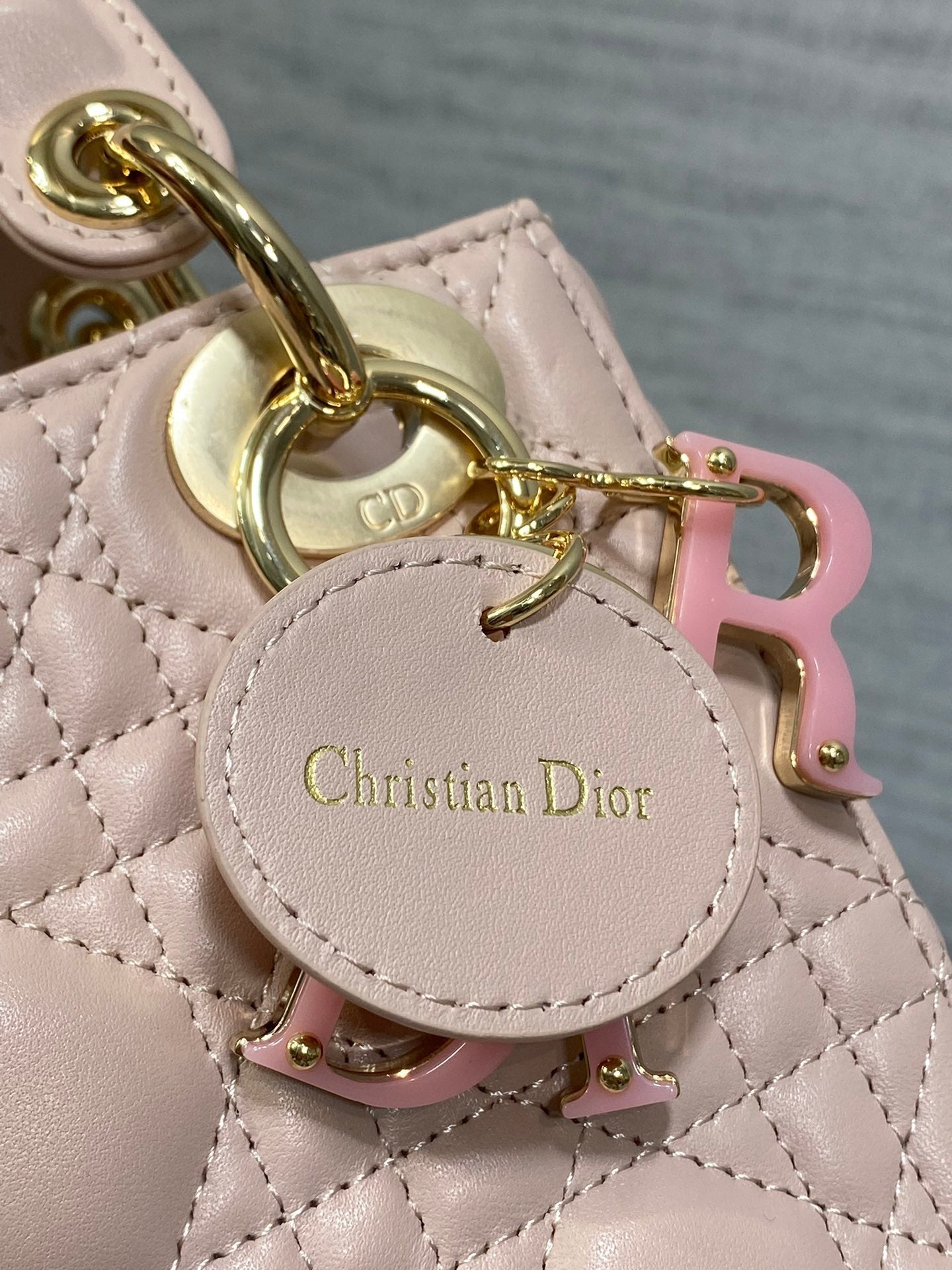 Luxury DiorLady 17cm Pink Lambskin Pink Charm