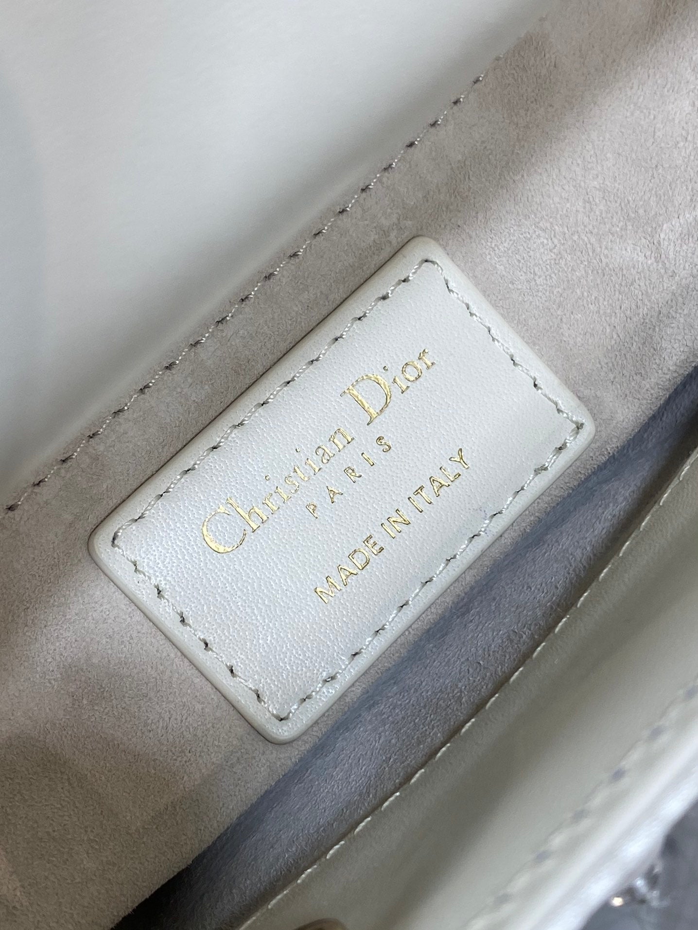 Luxury DiorLady 17cm White Canvas Diamond Embellished