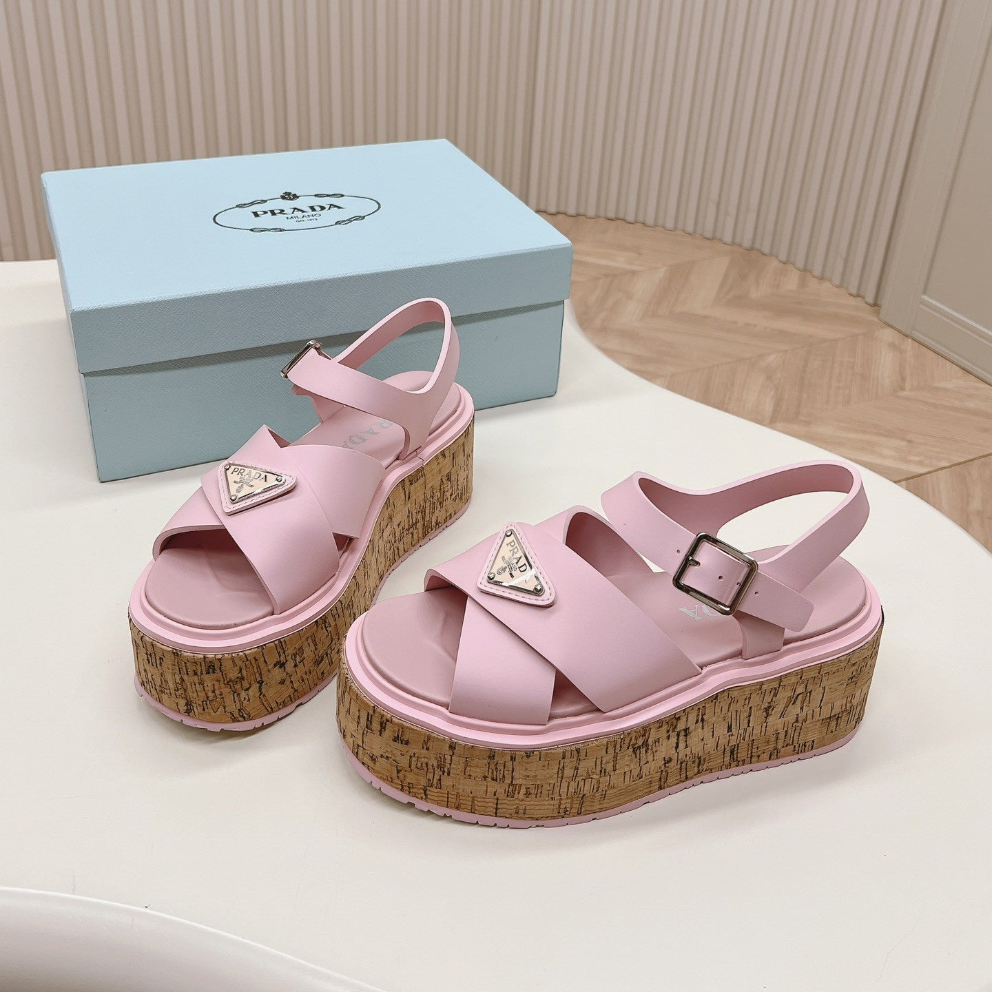 Luxury PradaHigh Heel 80 Sandal Pink