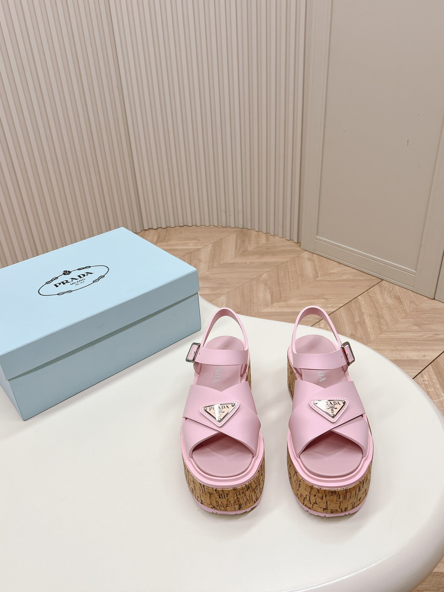 Luxury PradaHigh Heel 80 Sandal Pink
