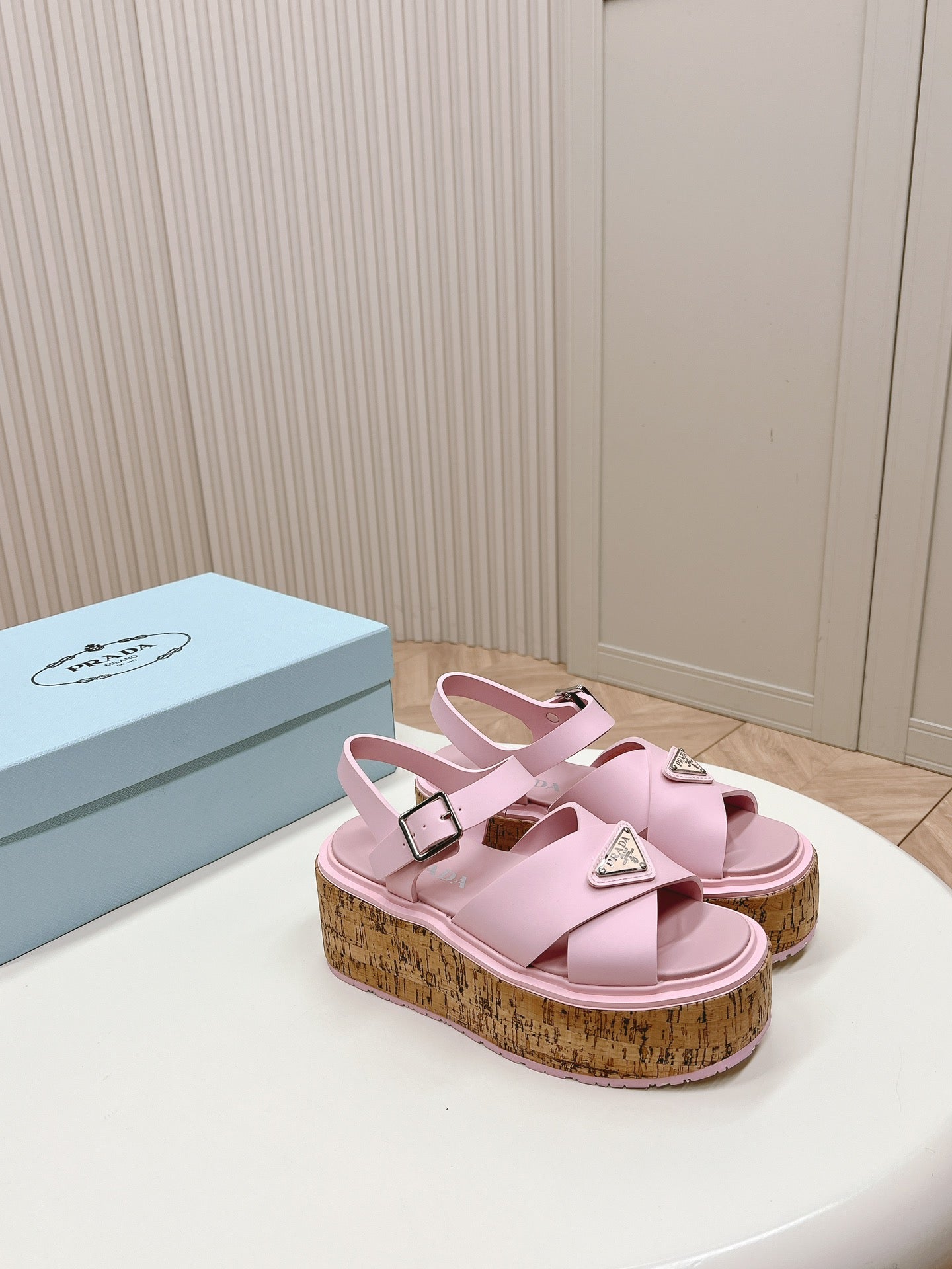 Luxury PradaHigh Heel 80 Sandal Pink