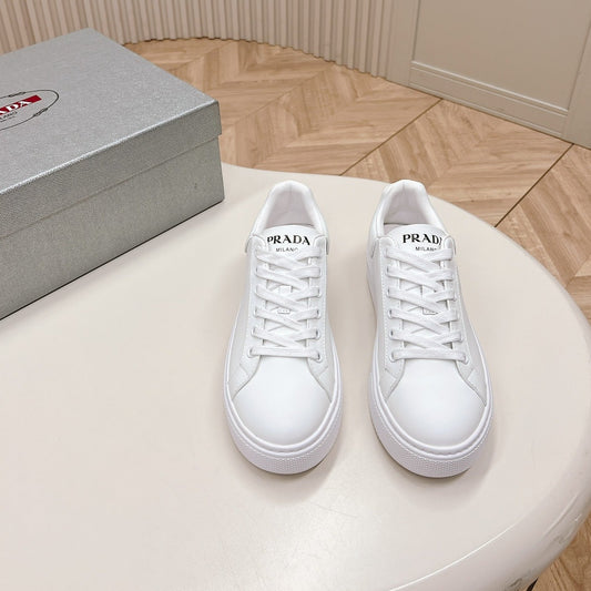 Luxury PradaRETRO SNEAKERS WHITE CALFSKIN