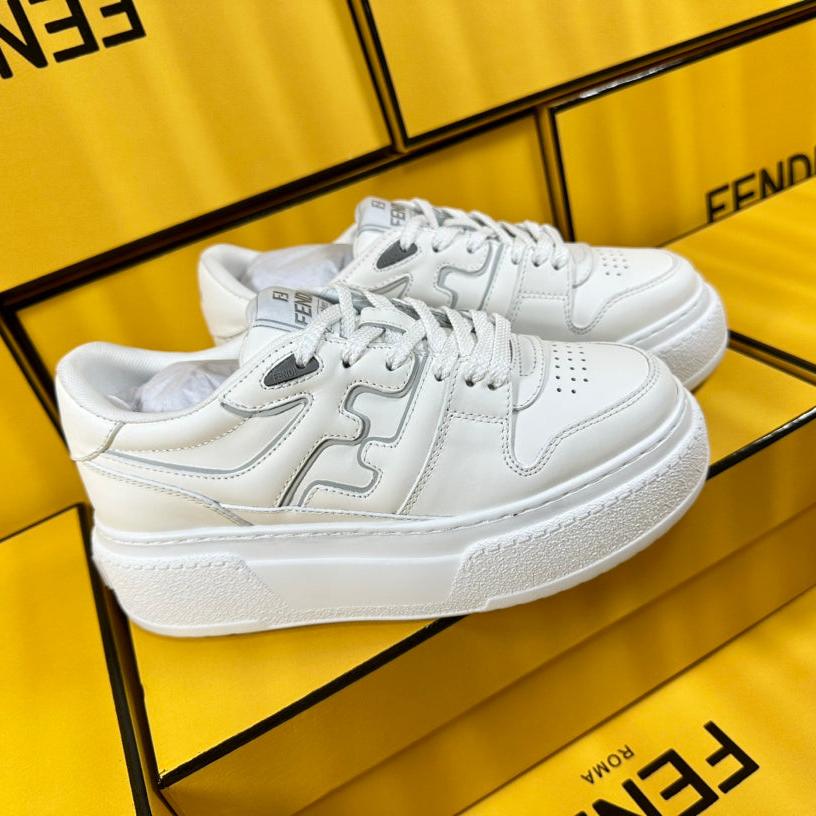 Luxury FendiLuxury FendiTHICK-SOLDED SNEAKER IN WHITE LAMBSKIN