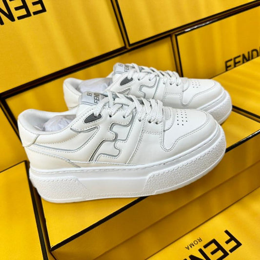 Luxury FendiLuxury FendiTHICK-SOLDED SNEAKER IN WHITE LAMBSKIN