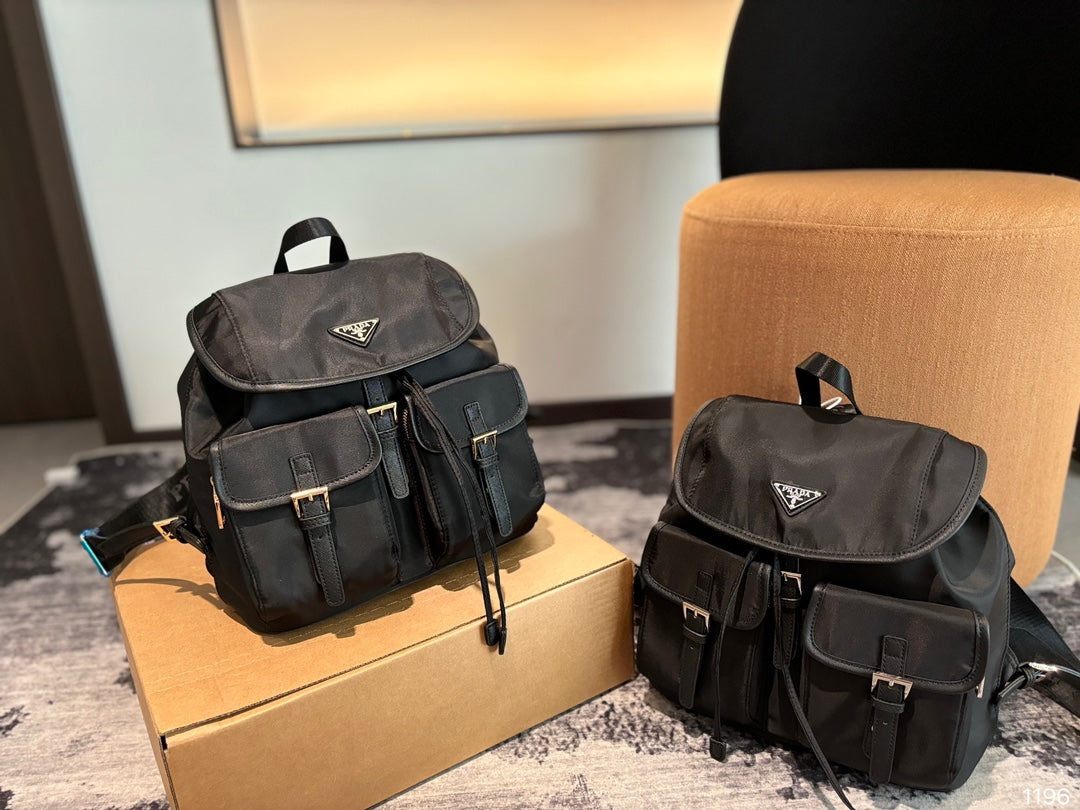 Luxury Prada32 BACKPACK IN BLACK RE-NYLON