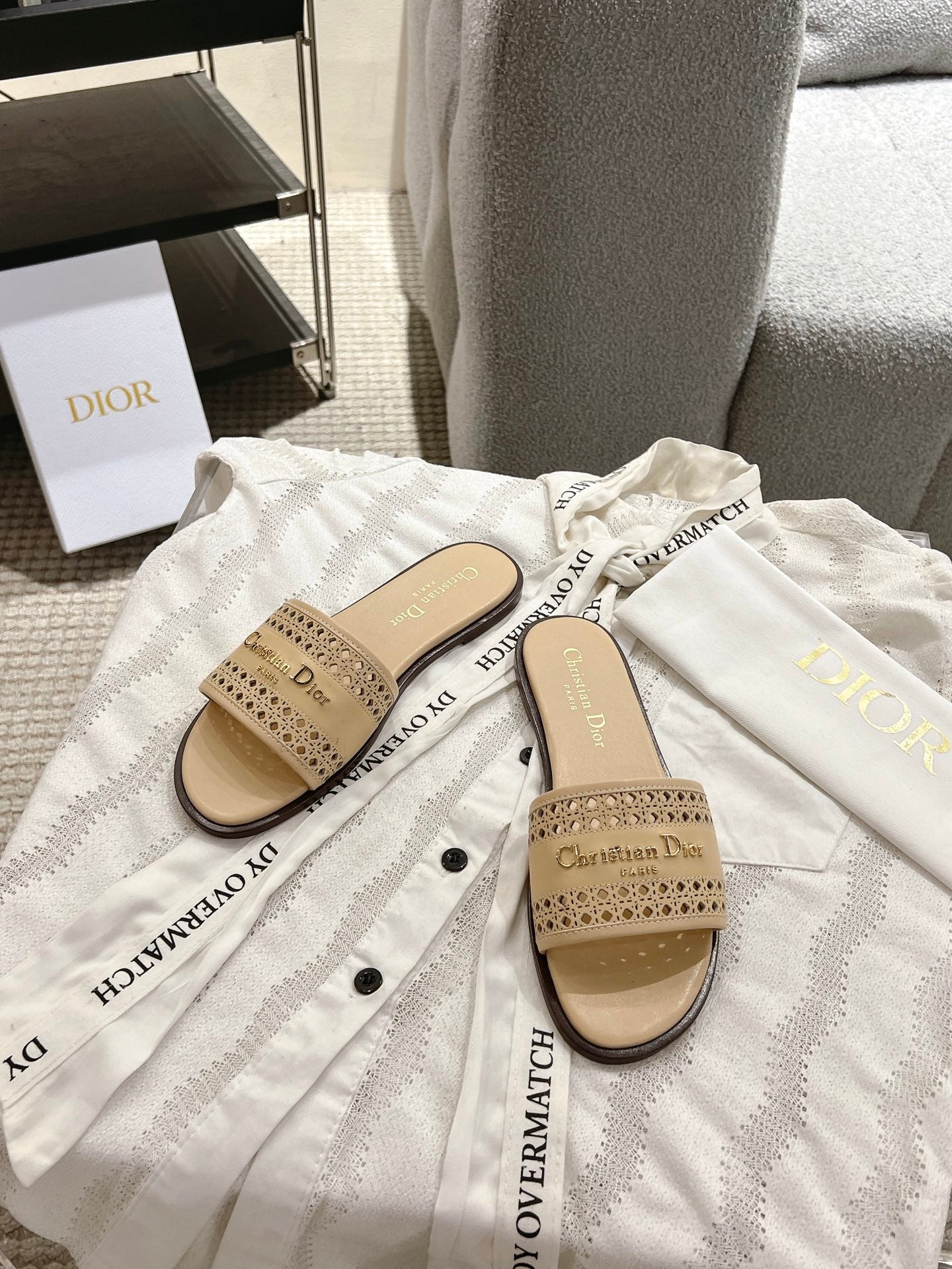 Luxury Dior25 D-Lane Slide Calfskin 241455