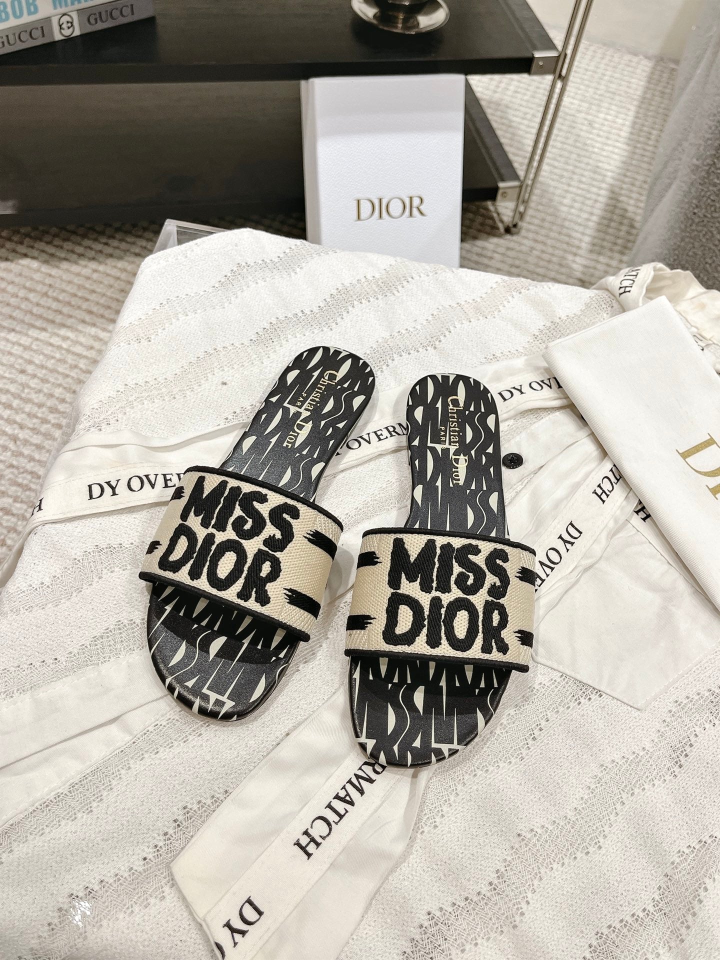 Luxury Dior25 Slippers Cotton Fabric 241434
