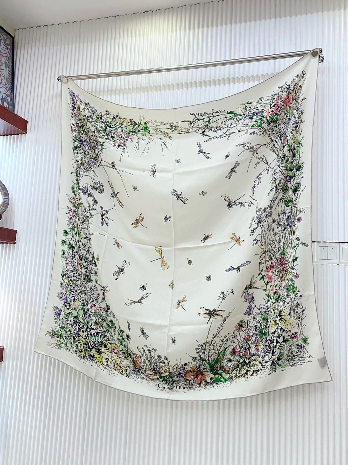 Luxury DiorSCARF 140 CM IN WHITE MONOGRAM SILK AND CASHMERE 415163