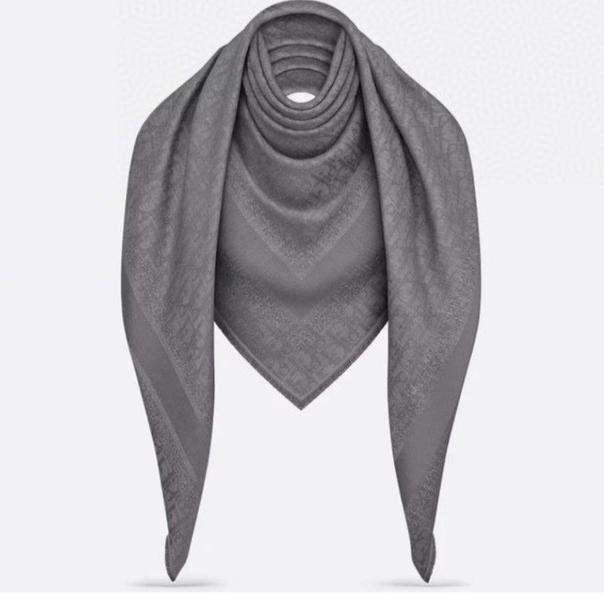 Luxury DiorSQUARE SCARF 140 CM IN COOL GRAY WOOL AND SILK  408661