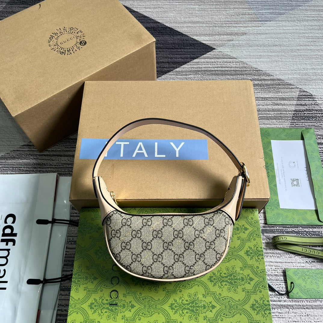 Luxury Gucci OPHIDIA GG 20 MINI BAG IN KHAKI BEIGE CANVAS