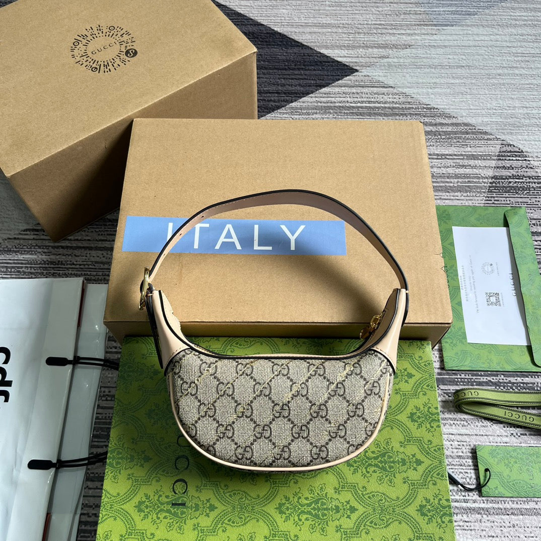 Luxury Gucci OPHIDIA GG 20 MINI BAG IN KHAKI BEIGE CANVAS