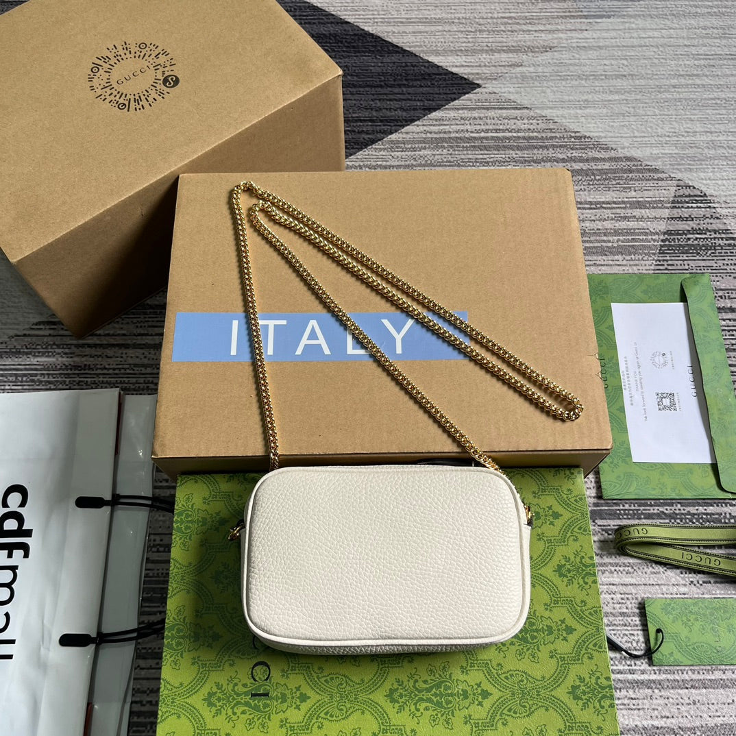 Luxury Gucci GG MARMONT MINI 18 BAG IN WHITE CALFSKIN