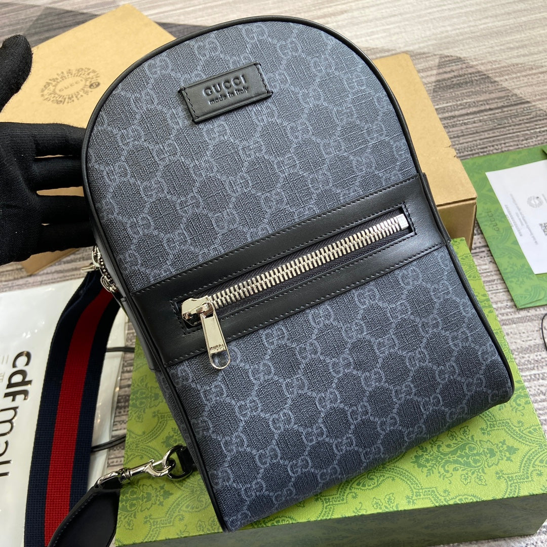 Luxury Gucci GG CROSS-BODY BAG 29 BLACK CANVAS