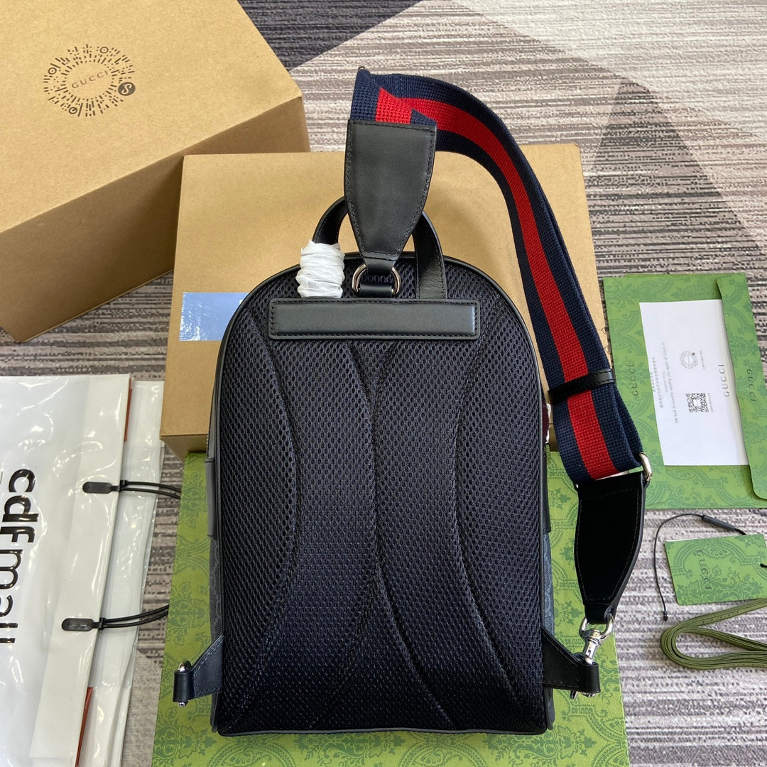 Luxury Gucci GG CROSS-BODY BAG 29 BLACK CANVAS