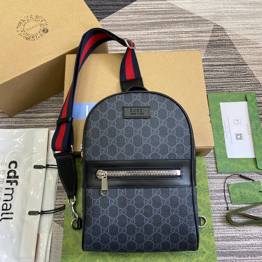 Luxury Gucci GG CROSS-BODY BAG 29 BLACK CANVAS