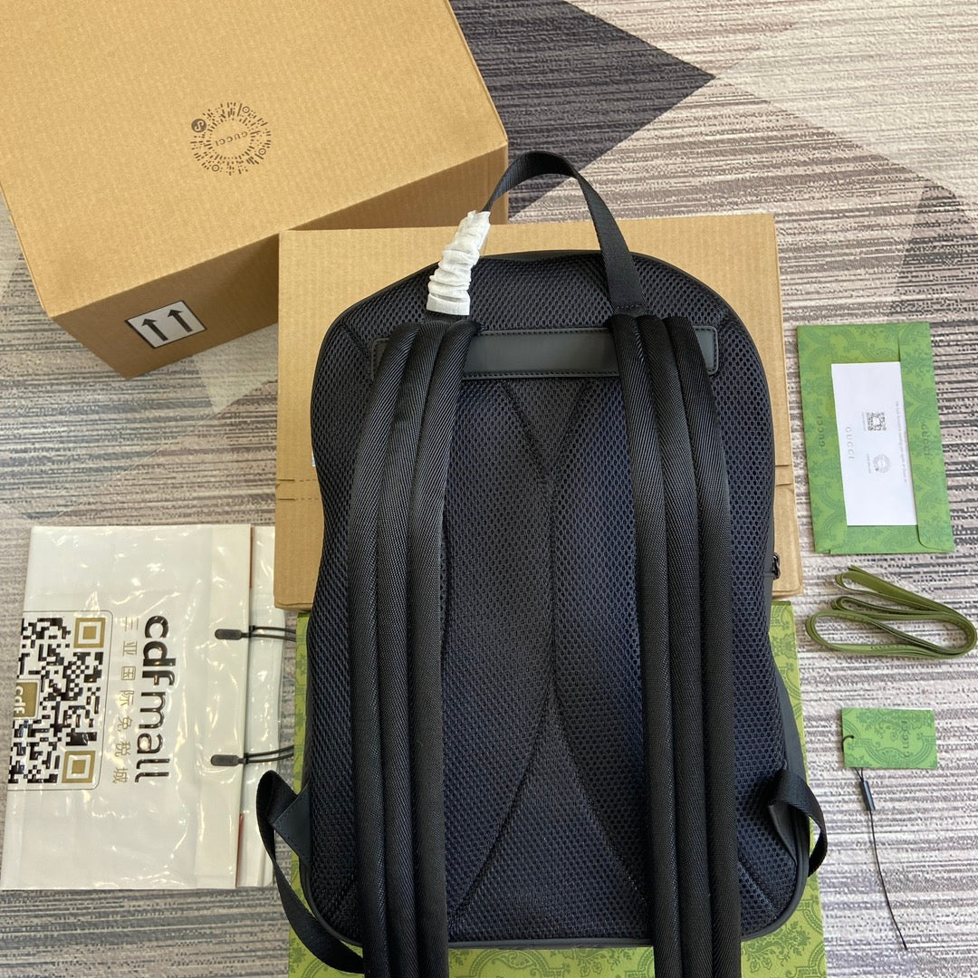 Luxury Gucci GG BACKPACK 34 IN BLACK CALFSKIN