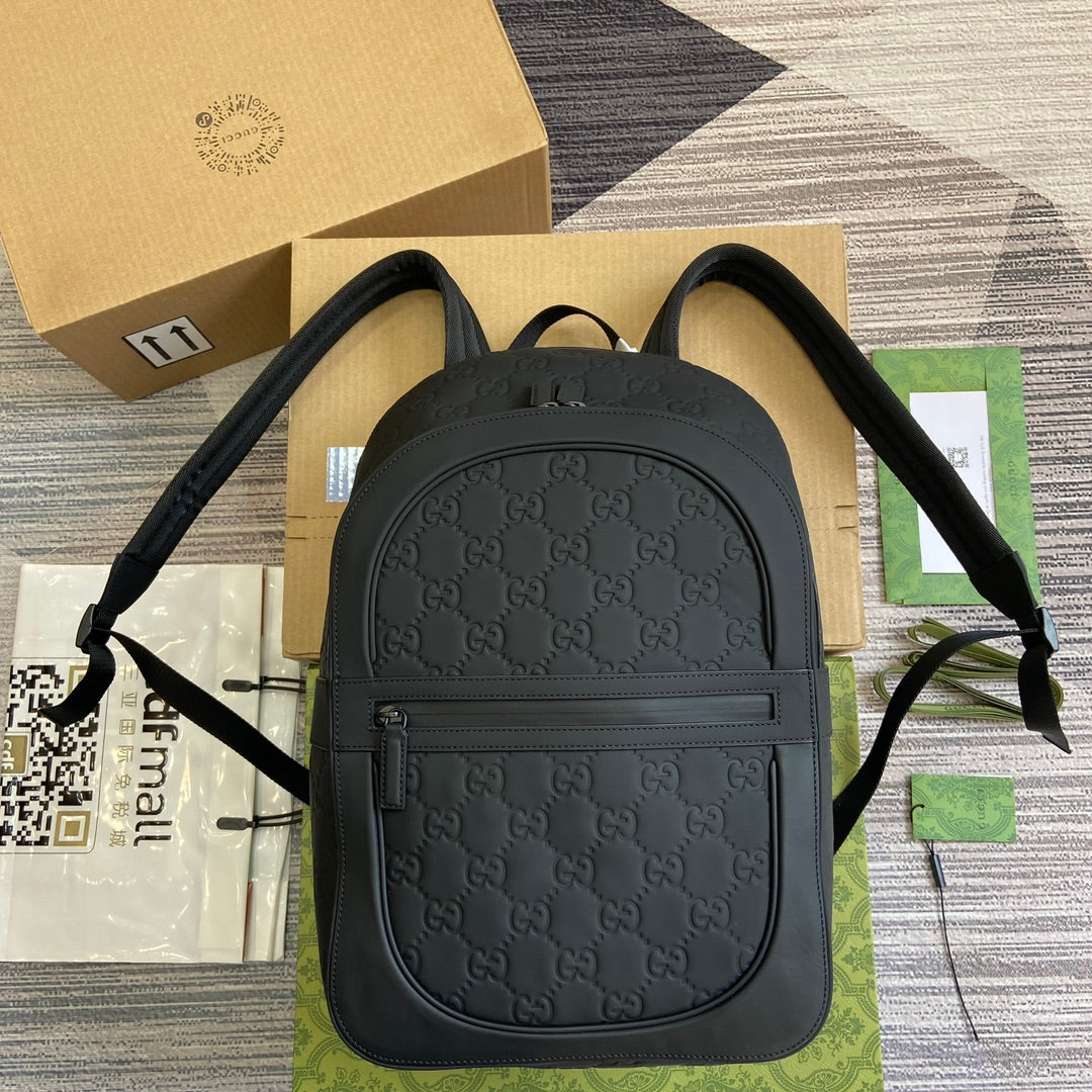 Luxury Gucci GG BACKPACK 34 IN BLACK CALFSKIN