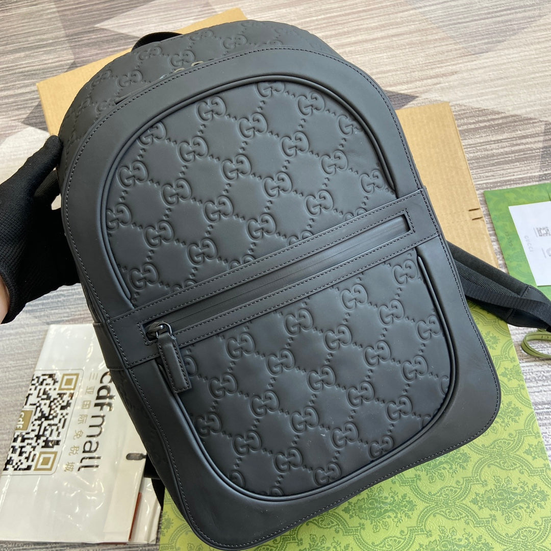 Luxury Gucci GG BACKPACK 34 IN BLACK CALFSKIN