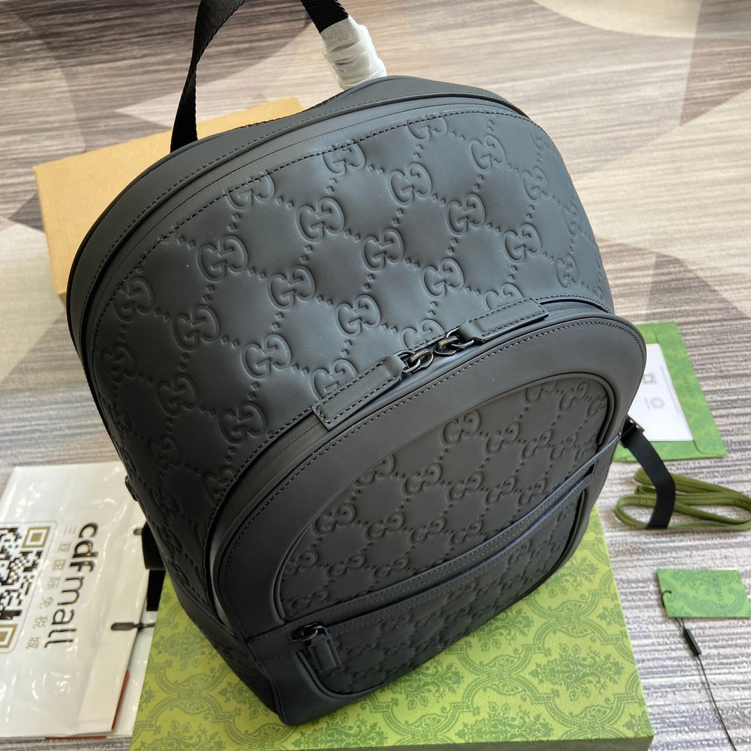 Luxury Gucci GG BACKPACK 34 IN BLACK CALFSKIN