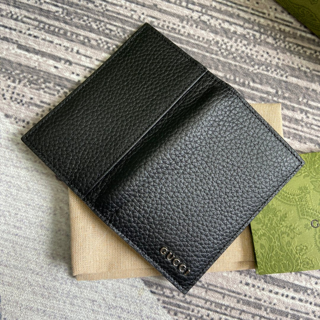 Luxury Gucci LONG CARD HOLDER 12 IN BLACK CALFSKIN
